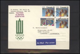 CANADA Postal History Cover BedarfsBrief CA 078 Air Mail Olympic Games Personalities - Brieven En Documenten