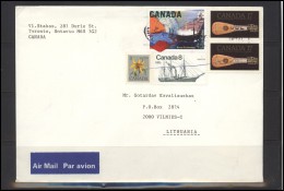 CANADA Postal History Cover Bedarfsbrief CA 090 Air Mail Ships Musical Instruments - Lettres & Documents