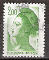 Timbre France Y&T N°2484 (03) Obl. Liberté De Gandon. 2 F. 00. Vert. Cote 0.15 € - 1982-1990 Liberté De Gandon