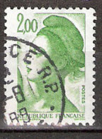 Timbre France Y&T N°2484 (04) Obl. Liberté De Gandon. 2 F. 00. Vert. Cote 0.15 € - 1982-1990 Liberté De Gandon