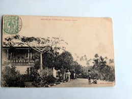Carte Postale Ancienne : Nouvelle Calédonie : Caferie à CANALA, Animé, Timbre 1913 - Nuova Caledonia