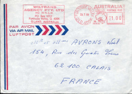 EMA Rouge FORTITUDE VALLEY QUEENSLAND Machine PB Wiltrans Agency Carte Australie Avion Cartographie - Postmark Collection