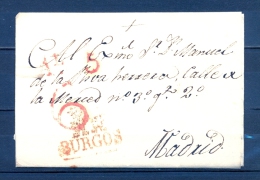 D.P. 7, 1836, BURGOS, CARTA CIRCULADA A MADRID, MARCA PREF. Nº 13, RARA - ...-1850 Prephilately