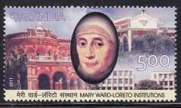 India MNH 2011 Mary Ward Loreto Institution Mulwith Great Britian Born Catholic Sister Venerable By Pope, Christianity - Nuevos