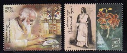 India MNH 2011,  Set Of 2, Rabindranath Tagore, Nobel Prize Literature, Writer, Poet, Glass Painting, - Nuovi