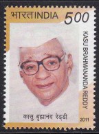 India MNH 2011, Kasu Brahmananda Reddy, Politician - Unused Stamps