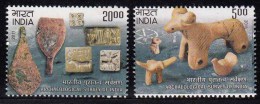 India MNH 2011, Set Of 2, Archaeological Survey Of India, Clay Model Animal, Seals, History, Archaeology, - Nuevos