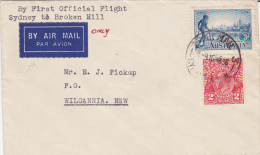 Australia 1936 First Flight Cover  Sydney To Wilcannia - Primeros Vuelos