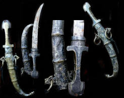 Delcampe - Très Ancien KOUMIA Poignard Marocain En Argent Bronzee / Outstanding Bronze And Silver Old Morocco Knife - Arte Oriental