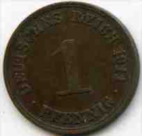 Allemagne Germany 1 Pfennig 1911 A J 10 KM 10 - 1 Pfennig
