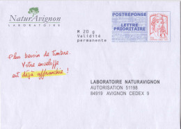 PAP POSTREPONSE LETTRE PRIORITAIRE Ciappa-Kavena Laboratoire Naturavignon - Verso 14P062 - Voir Description - Prêts-à-poster:Answer/Ciappa-Kavena