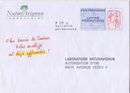 PAP POSTREPONSE LETTRE PRIORITAIRE Ciappa-Kavena Laboratoire Naturavignon - Verso 14P062 - Voir Description - PAP : Antwoord /Ciappa-Kavena