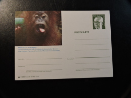 1973 Wilhelma Stuttbert Zoo GERMANY Postal Stationery - Scimpanzé