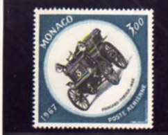 MONACO 1967 POSTE AERIENNE AIR MAIL POSTA AEREA PANHARD-PHENIX CAR AUTO D'EPOCA 1895 FR 3 F  MNH - Poste Aérienne