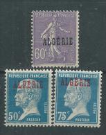 Algérie N° 23 / 24 + 26 XX Timbres De France Surchargés :  Les 3  Valeurs Sans Charnière TB - Unused Stamps