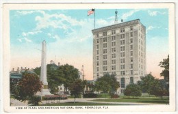 View Of Plaza And American National Bank, Pensacola, Fla. - Pensacola