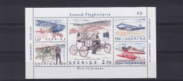 SUEDE SVERIGE  BF N°12  SVENSK FLYGHISTORIA HISTOIRE DE L'AVIATION  N++  VOIR SCAN - Blocs-feuillets