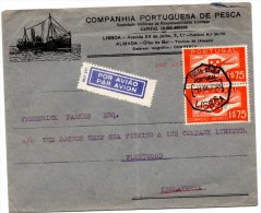 Lettre Par Avion (08.12.1938) De Lisbonne Pour Fleetwood_Peche_Pesca_chalutier - Covers & Documents