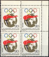 YUGOSLAVIA - JUGOSLAVIA - OLYMPIC TAX   Bl. 4x - Difer. Perf - Mi. 37 B - MNH** - 1969 - Liefdadigheid