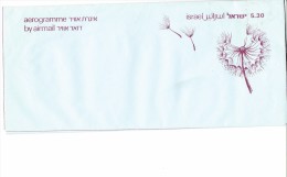 ISRAEL - AEROGRAMME NEW UNUSED OF 5,30 FLOWER DESIGN NO YEAR DETAILS - PLEASE NOTE SMALL SIGN OF BENDING - REISREGA - Aéreo