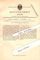 Original Patent - Ludwig Virneisel In Miltenberg A. Main , 1882 , Darstellung Von Stärke-Zuckerhydrat , Zucker !!! - Miltenberg A. Main