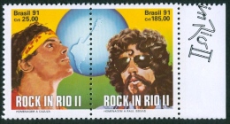 BRAZIL #2298-9     Rock In Rio II  - 2v   1990  MINT - Unused Stamps