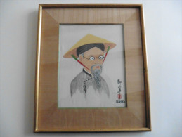 Asie :Tableau Asiatique   Portrait Homme  Sur Toile - Art Asiatique