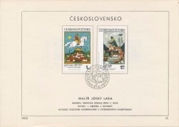 Czechoslovakia / First Day Sheet (1970/11) Praha (2): Josef Lada (1887-1957) Czech Painter - Cuentos, Fabulas Y Leyendas