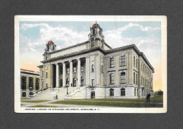 SYRACUSE - NEW YORK - GENERAL LIBRARY OF SYRACUSE UNIVERSITY - NICE STAMP - PUBLISHED BY WM. JUBB CO. - Syracuse