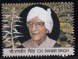 India MNH 2011, Chaudhary Ranbir Singh Politician Start Bakhra Nangal Power Project Agriculture Irrigation Plant, Flower - Unused Stamps