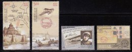 India MNH 2011, Set Of 4, INDIPEX 11, Airmail Cent., Airplane, Pequets Cover, Route, Ship, Fort, Compass, Philately, - Unused Stamps