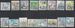 SLOVAKIA - CITIES AND COAT OF ARMS - LOT OF 16 DIFFERENT - USED OBLITERE GESTEMPELT USADO - Verzamelingen & Reeksen