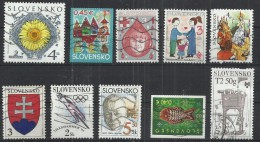 TEN AT A TIME - SLOVAKIA - LOT OF 10 DIFFERENT 7 - USED OBLITERE GESTEMPELT - USED OBLITERE GESTEMPELT USADO - Colecciones & Series