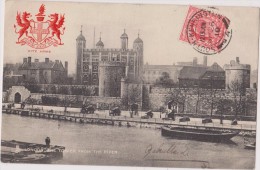ROYAUME UNI,UNITED KINGDOM,angleterre,englan D,LONDON ,LONDRES,1910,TOWER FROM THE RIVER,TIMBRE,CANON,CHATEA U - Sonstige & Ohne Zuordnung