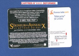 VARIÉTÉS LE SEIGNEUR DES ANNEAUX 5   F1300A  09 / 03  GEM2  DN - 9 CARACTÈRES  UTILISÉE - Errors And Oddities