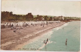 ROYAUME UNI,ANGLETERRE,england,DE VON,PAIGNTON EN 1909,PLAGE,MER,BATHING BEACH,SABLE,TENTE,TIMBRE, MARCOPHILIE - Paignton