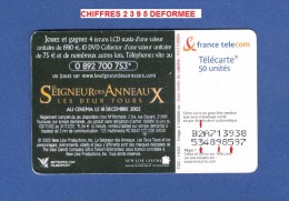 10 / 02 SEIGNEUR DES ANNEAUX 3 LES DEUX TOURS F1254a GEM2  DN - 9 CARAC. 50 UNITE UTILISÉE - Variëteiten