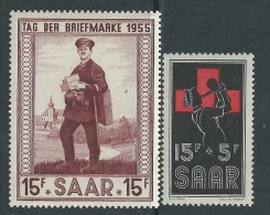 Sarre Occupation Française N° 342 / 43 XX Journée Du Timbre Et Au Profit De La Croix-Rouge, Les 2 Vals Sans Charnière TB - Unused Stamps