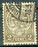 Luxemburg 1907 2 C. Gest. Wappen Löwe - 1907-24 Ecusson