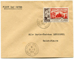 ST PIERRE ET MIQUELON LETTRE DEPART SAINT-PIERRE ET MIQUELON 8-6-1954 POUR SAINT PIERRE - Covers & Documents