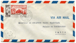 ST PIERRE ET MIQUELON LETTRE PAR AVION DEPART SAINT-PIERRE ET MIQUELON 8-6-1954 ARRIVEE PARIS 21-6-1954 PALAIS DU....... - Lettres & Documents