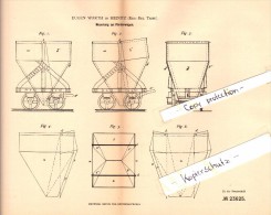 Original Patent - Eugen Warth In Heinitz / Neunkirchen A. Saar , 1883 , Förderwagen Für Grube , Zeche , Bergbau !!! - Kreis Neunkirchen