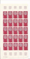 Feuille De 25 Timbres N°1637 - Hojas Completas