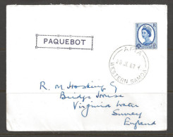 1967 Paquebot Cover British Stamp Used In Apia, Samoa (28 JL) - Samoa