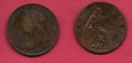 UK, 1896, Very Fine Used Coin, 1/2 Penny, Victoria, Bronze,  , C2200 - C. 1/2 Penny