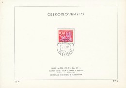 Czechoslovakia / First Day Sheet (1971/19a) Praha (1): Postage Due Stamp (plants); Painter: I. Strnad - Postage Due