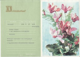 FLOWERS, CYCLAMENS, LUXURY TELEGRAMME, A5 FORMAT, HUNGARY - Telegraaf