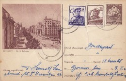 TRAM, TRAMWAY, BUCHAREST BALCESCU BOULEVARD, PC STATIONERY, ENTIER POSTAUX, 1955, ROMANIA - Tram