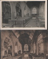 TWO OLD POSTCARDS OF POUGHILL Church INTERIOR Nr Bude Devon One Thorn Photoi - Sonstige & Ohne Zuordnung