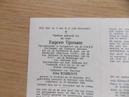 Doodsprentje Eugeen Tijsmans Oorderen 18/12/1911 Merksem 29/12/1980 ( Irma Rombouts ) - Religion & Esotericism